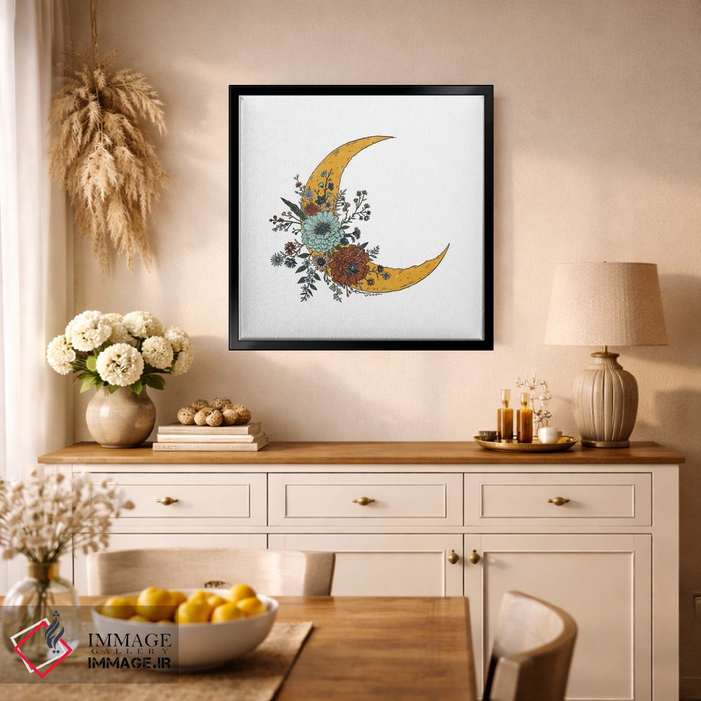 تابلو دکوراتیو شکوفه ماه اثر کاری سلون - D1B