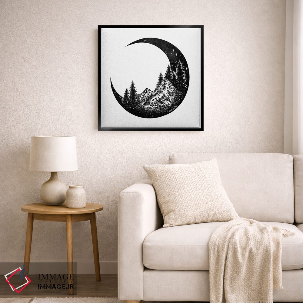 تابلو دکوراتیو ماه کوهستانی اثر کاری سلون - D6B