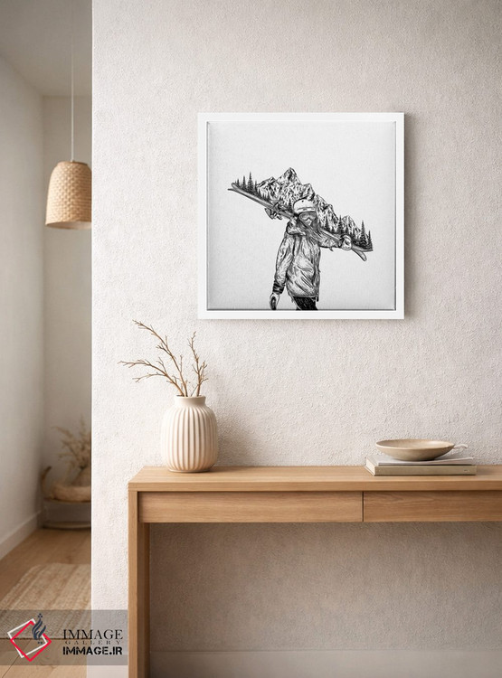 تابلو دکوراتیو دختر اسکی باز کوهستانی اثر کاری سلون - D2W