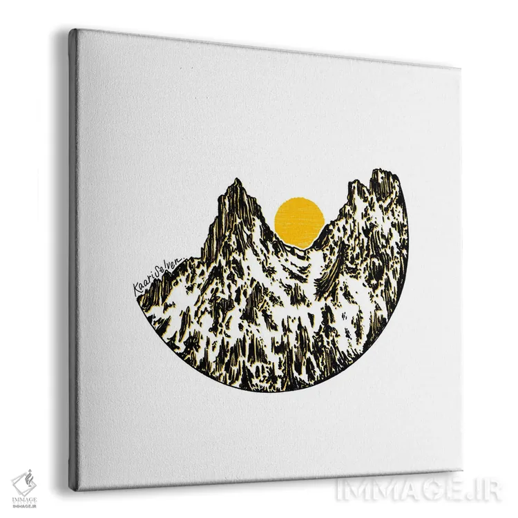 تابلو دکوراتیو خورشید کوهستانی اثر کاری سلون - نمای پرسپکتیو محصول