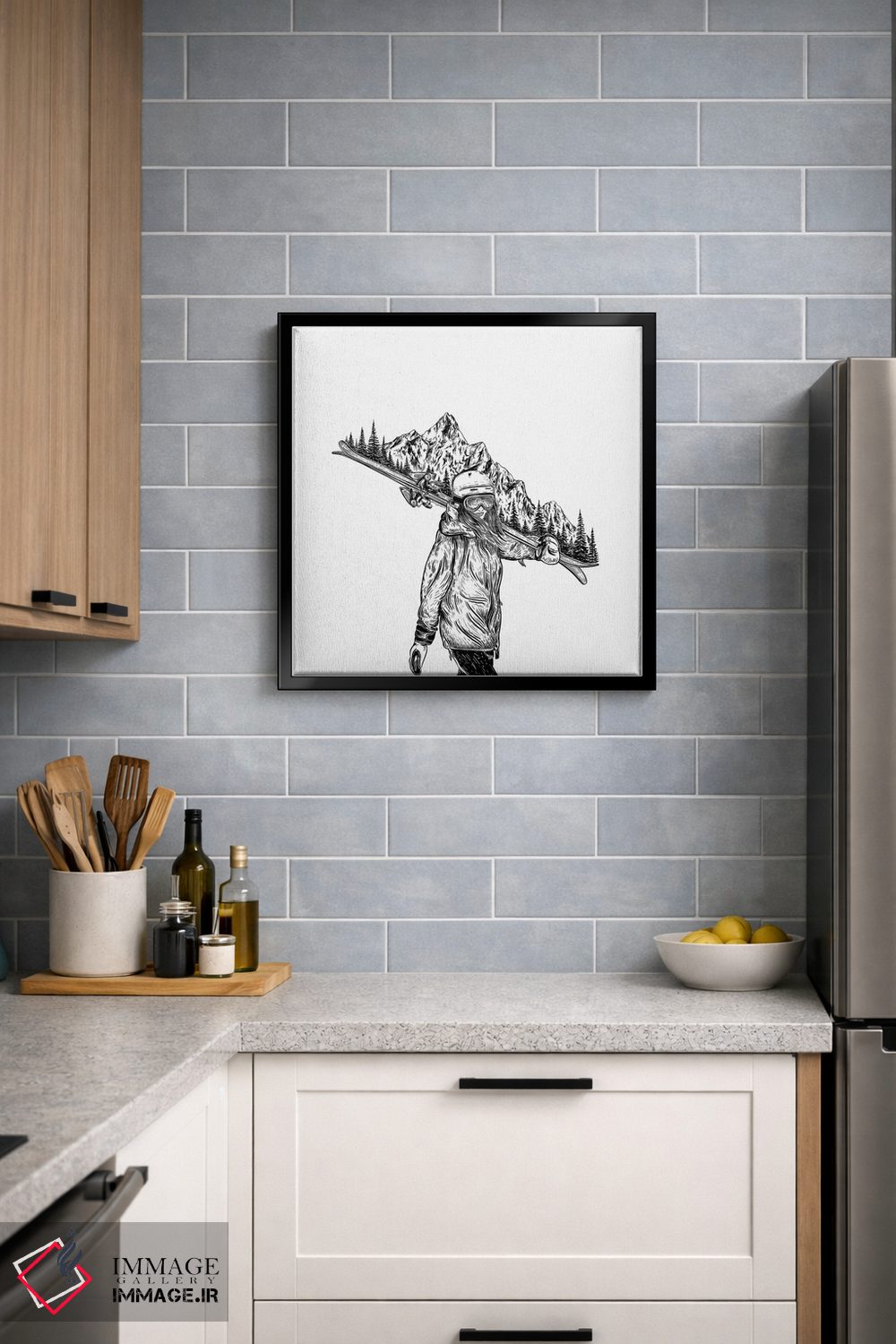 تابلو دکوراتیو دختر اسکی باز کوهستانی اثر کاری سلون - D4B