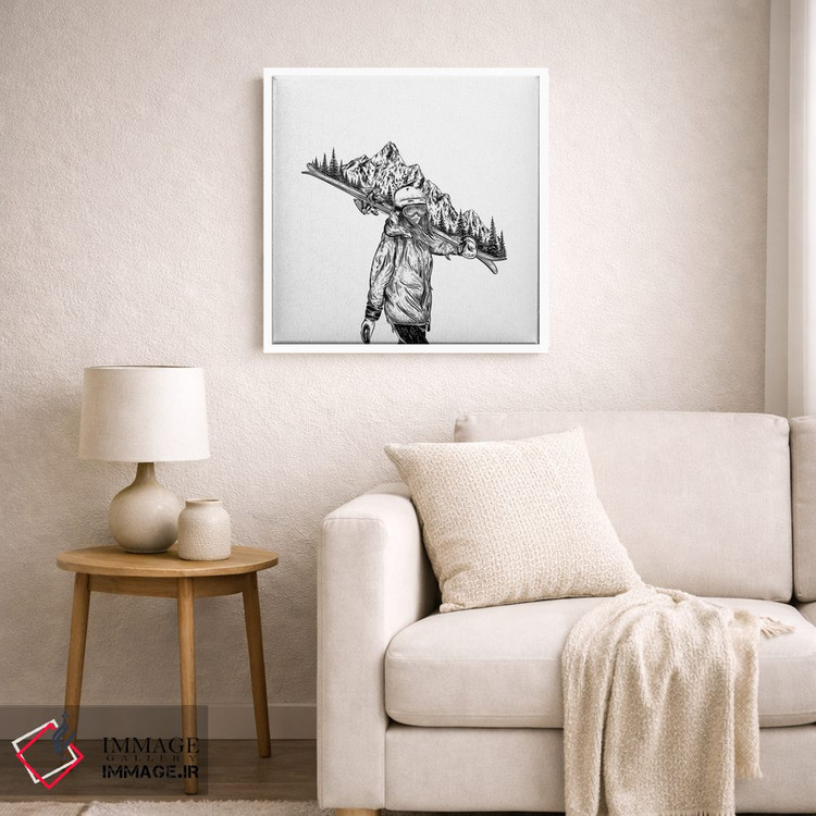 تابلو دکوراتیو دختر اسکی باز کوهستانی اثر کاری سلون - D5W