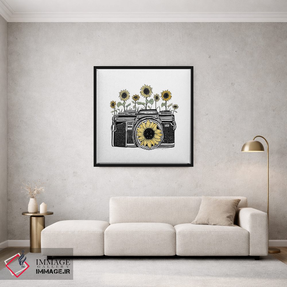 تابلو دکوراتیو دوربین آفتابگردانی رنگی اثر کاری سلون - D1B