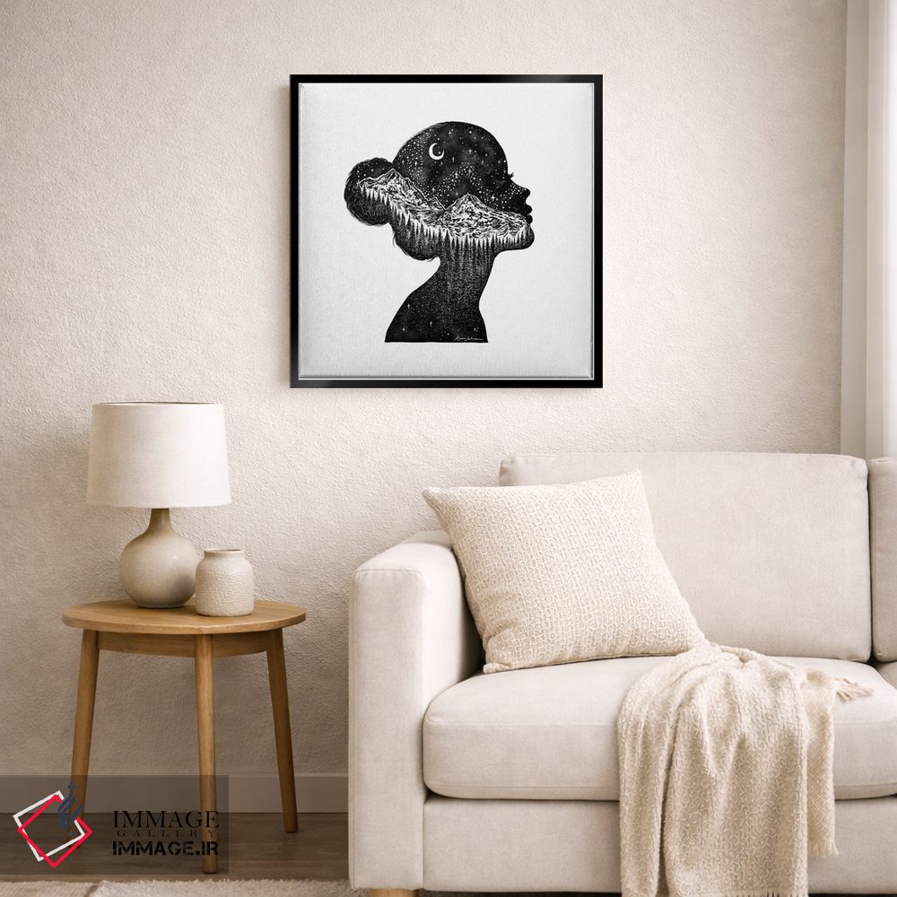 تابلو دکوراتیو سیلوئت کوهستانی اثر کاری سلون - D5B