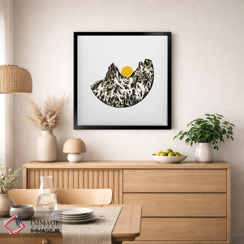 تابلو دکوراتیو خورشید کوهستانی اثر کاری سلون - D1B