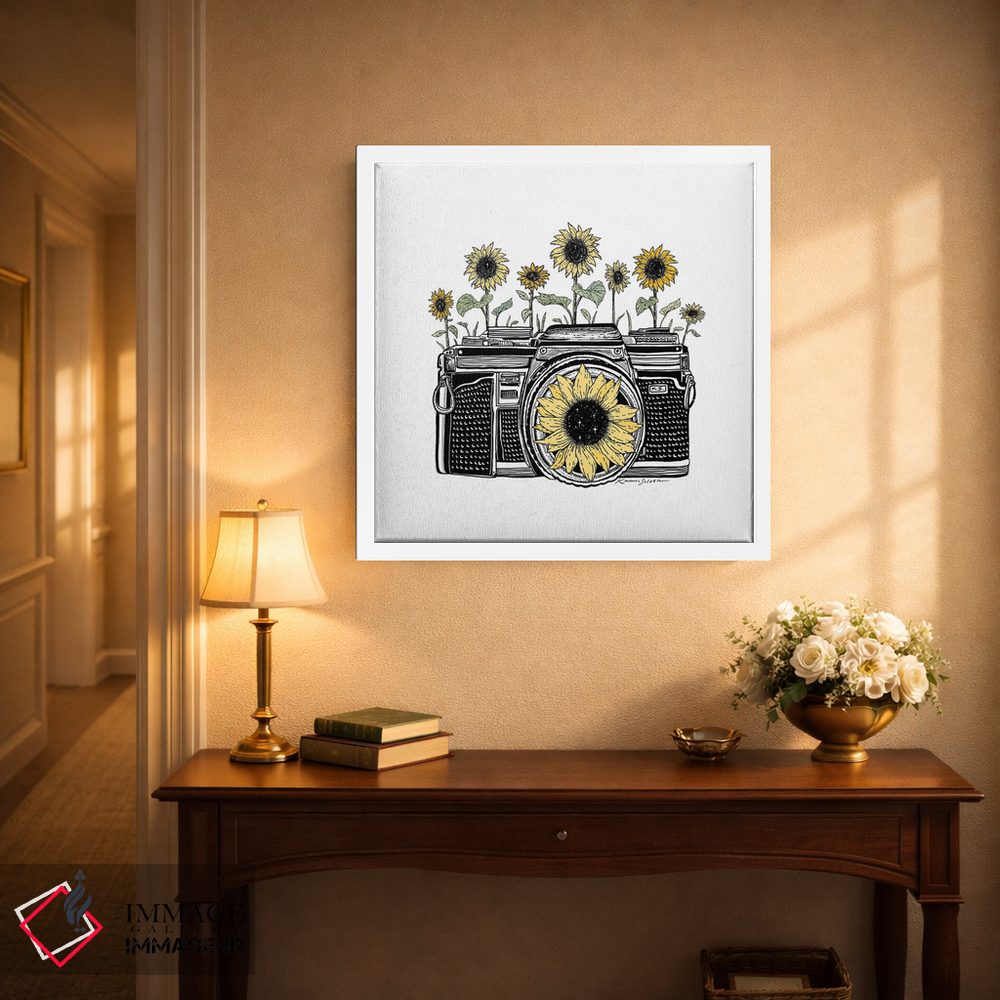 تابلو دکوراتیو دوربین آفتابگردانی رنگی اثر کاری سلون - D2W