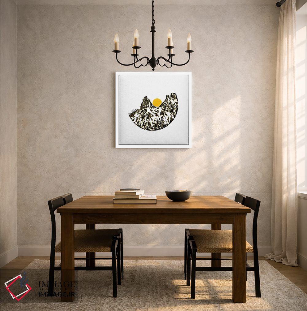 تابلو دکوراتیو خورشید کوهستانی اثر کاری سلون - D6W