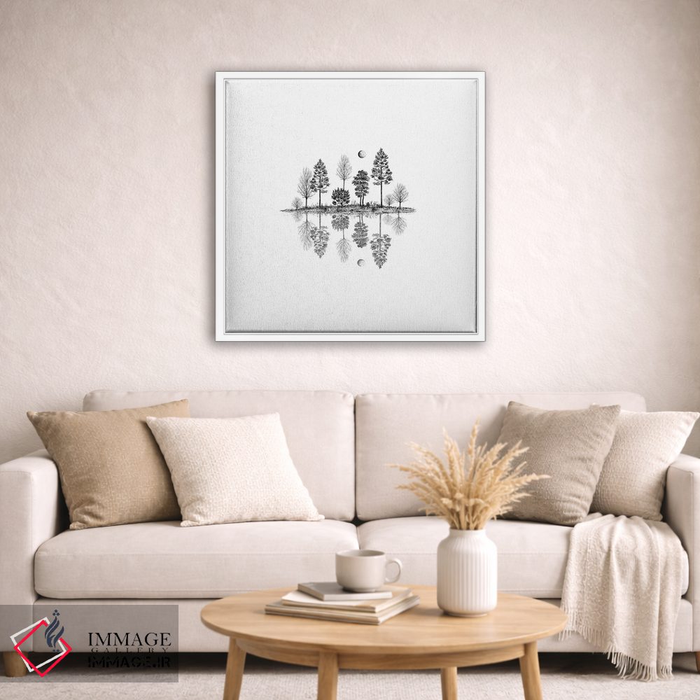 تابلو مینیمال انعکاس درختان اثر کاری سلون - D2W