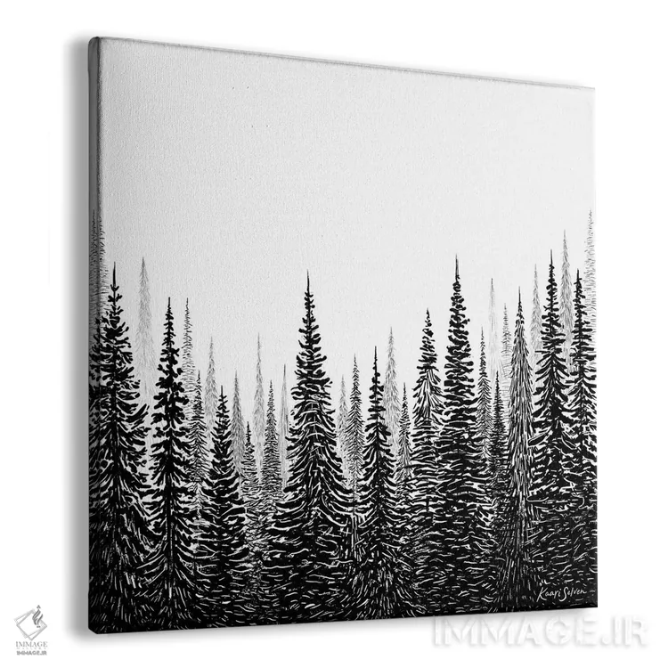 تابلو دکوراتیو منظره درختان ۱ اثر کاری سلون - نمای پرسپکتیو محصول