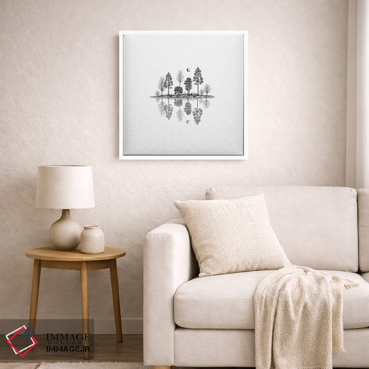 تابلو مینیمال انعکاس درختان اثر کاری سلون - D6W