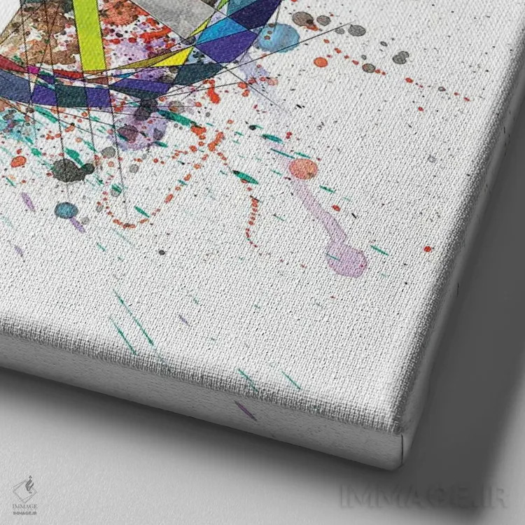 تابلو دکوراتیو دوچرخه اثر کاتیا اسکای - نمای نزدیک بافت بوم