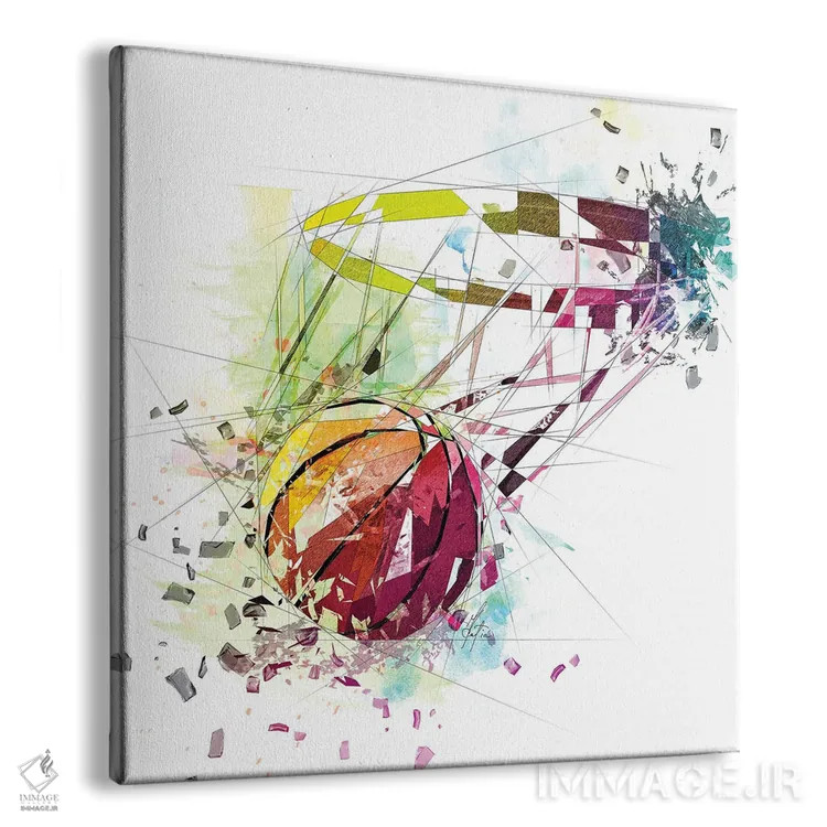 تابلو دکوراتیو بسکتبال و سبد اثر کاتیا اسکای - نمای پرسپکتیو محصول