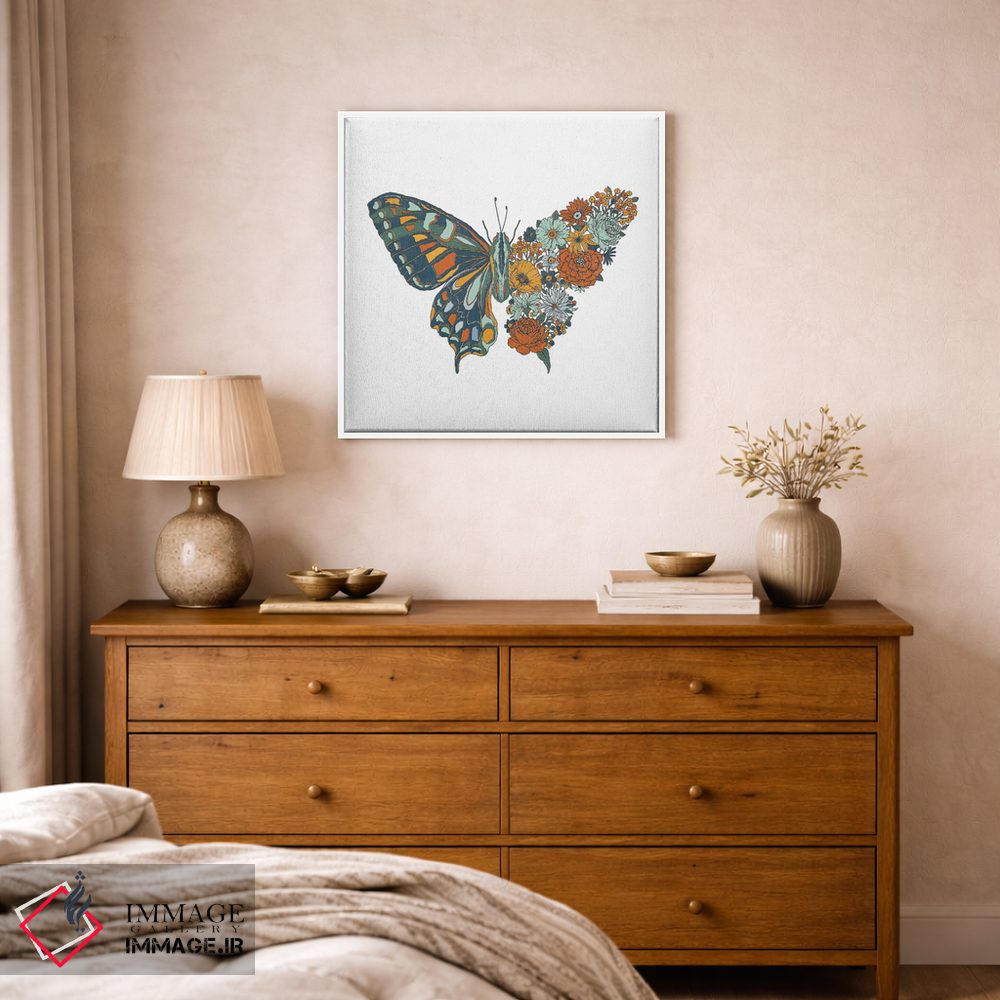 تابلو دکوراتیو پروانه شکوفا اثر کاری سلون - D1W