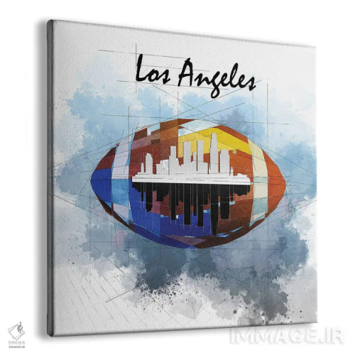 تابلو دکوراتیو افق لس آنجلس با فوتبال اثر کاتیا اسکای - نمای پرسپکتیو محصول