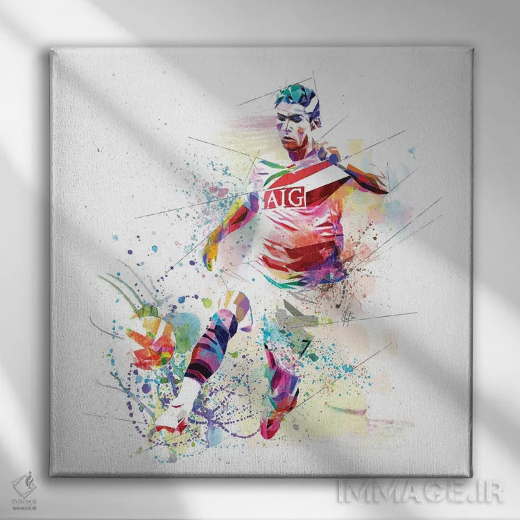 تابلو دکوراتیو کریستیانو رونالدو اثر کاتیا اسکای - نمای روبهرو روی دیوار