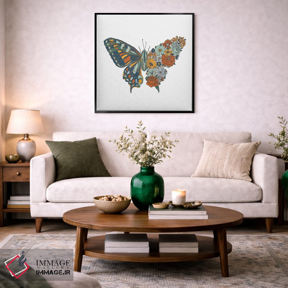 تابلو دکوراتیو پروانه شکوفا اثر کاری سلون - D4B