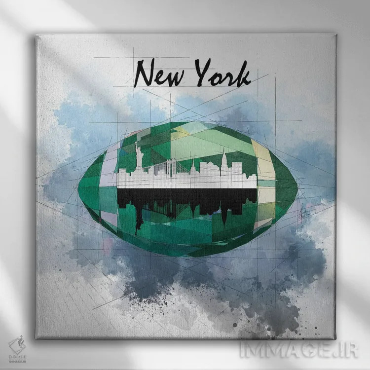 تابلو دکوراتیو نیویورک جتس اثر کاتیا اسکای - نمای روبهرو روی دیوار