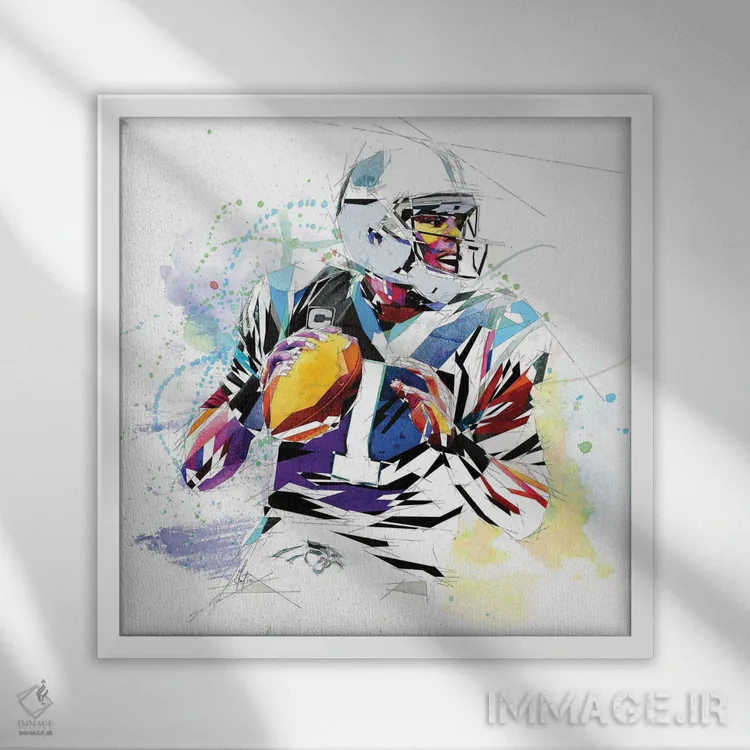 تابلو دکوراتیو کم نیوتون اثر کاتیا اسکای - نمای قابدار سفید