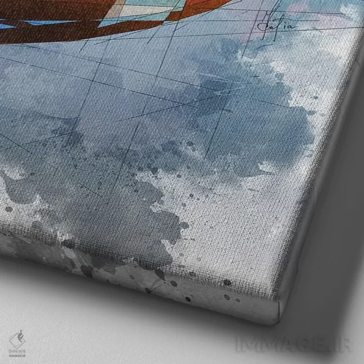 تابلو دکوراتیو افق لس آنجلس با فوتبال اثر کاتیا اسکای - نمای نزدیک بافت بوم