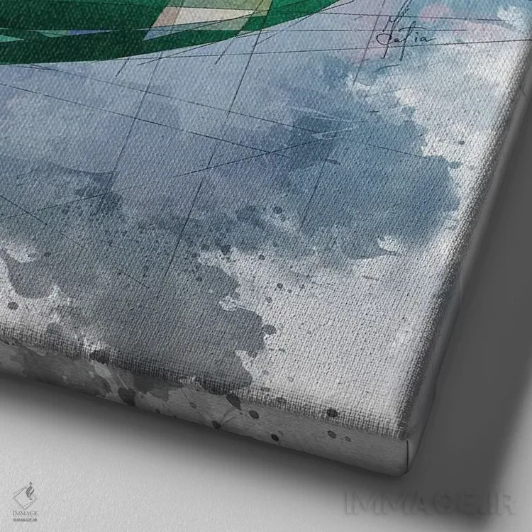 تابلو دکوراتیو نیویورک جتس اثر کاتیا اسکای - نمای نزدیک بافت بوم