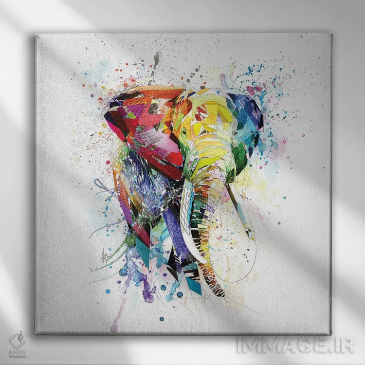 تابلو دکوراتیو فیل اثر کاتیا اسکای - نمای روبهرو روی دیوار