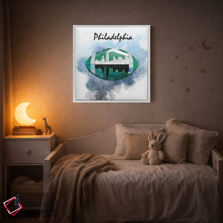 تابلو دکوراتیو افق فیلادلفیا با فوتبال اثر کاتیا اسکای - D2W