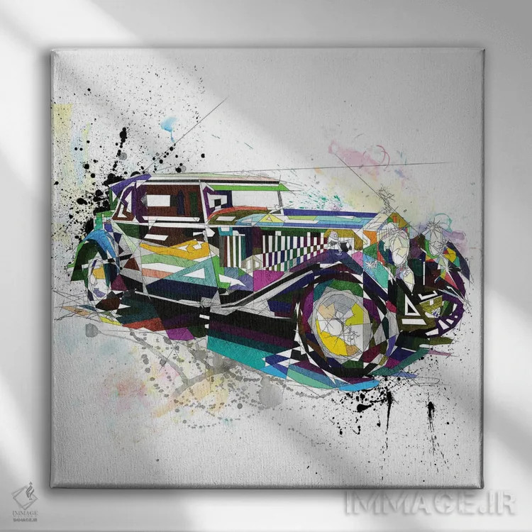 تابلو دکوراتیو رولز رویس اثر کاتیا اسکای - نمای روبهرو روی دیوار