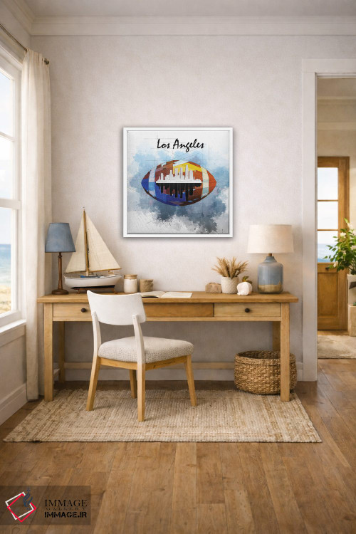 تابلو دکوراتیو افق لس آنجلس با فوتبال اثر کاتیا اسکای - D3W