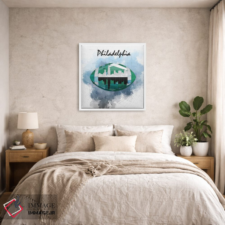 تابلو دکوراتیو افق فیلادلفیا با فوتبال اثر کاتیا اسکای - D6W