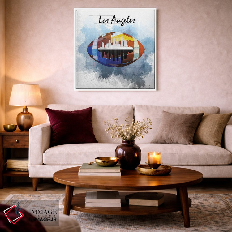 تابلو دکوراتیو افق لس آنجلس با فوتبال اثر کاتیا اسکای - D2W