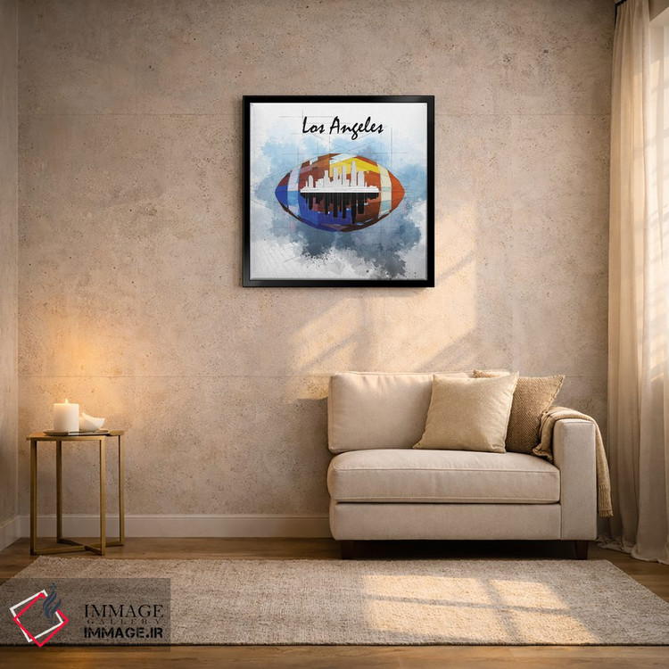 تابلو دکوراتیو افق لس آنجلس با فوتبال اثر کاتیا اسکای - D4B