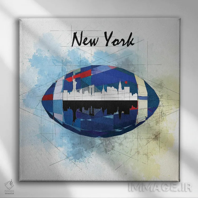تابلو دکوراتیو نیویورک جاینتس اثر کاتیا اسکای - نمای روبهرو روی دیوار