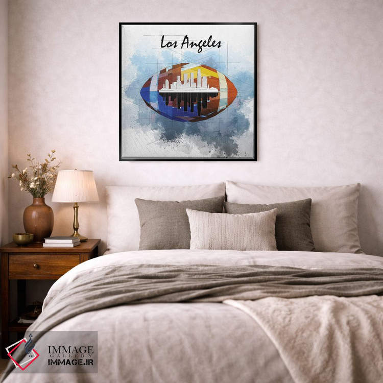 تابلو دکوراتیو افق لس آنجلس با فوتبال اثر کاتیا اسکای - D5B