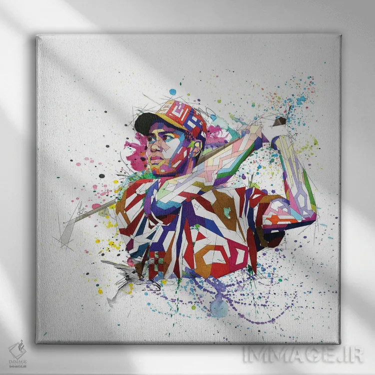 تابلو دکوراتیو تایگر وودز اثر کاتیا اسکای - نمای روبهرو روی دیوار