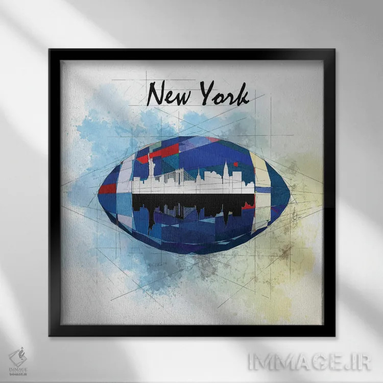تابلو دکوراتیو نیویورک جاینتس اثر کاتیا اسکای - نمای قابدار مشکی