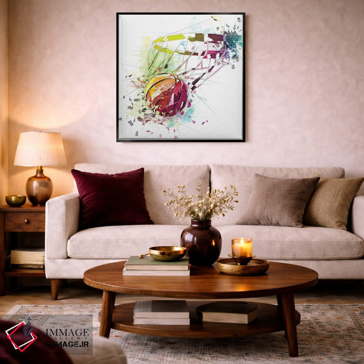 تابلو دکوراتیو بسکتبال و سبد اثر کاتیا اسکای - D6B