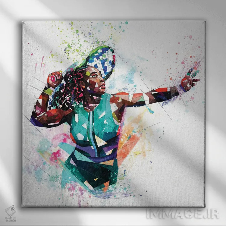 تابلو دکوراتیو سرنا ویلیامز اثر کاتیا اسکای - نمای روبهرو روی دیوار