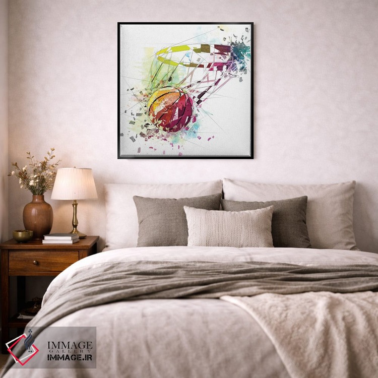 تابلو دکوراتیو بسکتبال و سبد اثر کاتیا اسکای - D5B