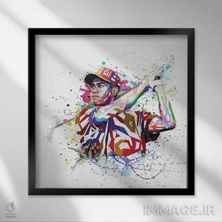 تابلو دکوراتیو تایگر وودز اثر کاتیا اسکای - نمای قابدار مشکی