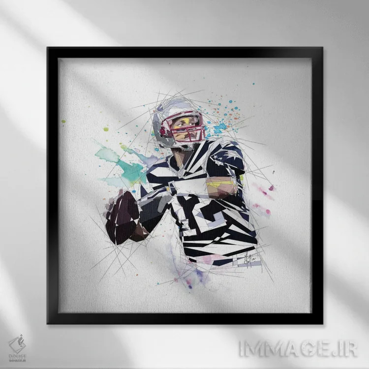 تابلو دکوراتیو تام بردی اثر کاتیا اسکای - نمای قابدار مشکی