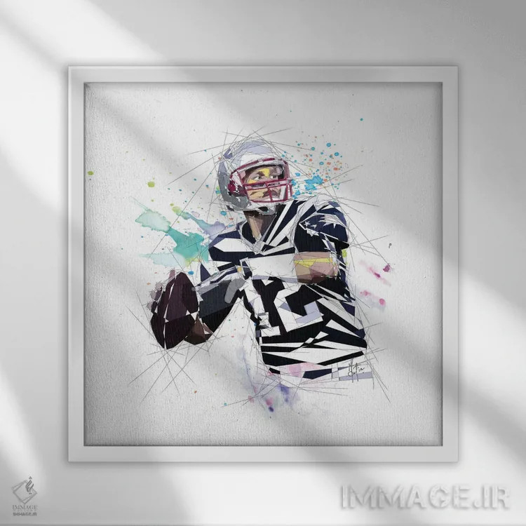 تابلو دکوراتیو تام بردی اثر کاتیا اسکای - نمای قابدار سفید