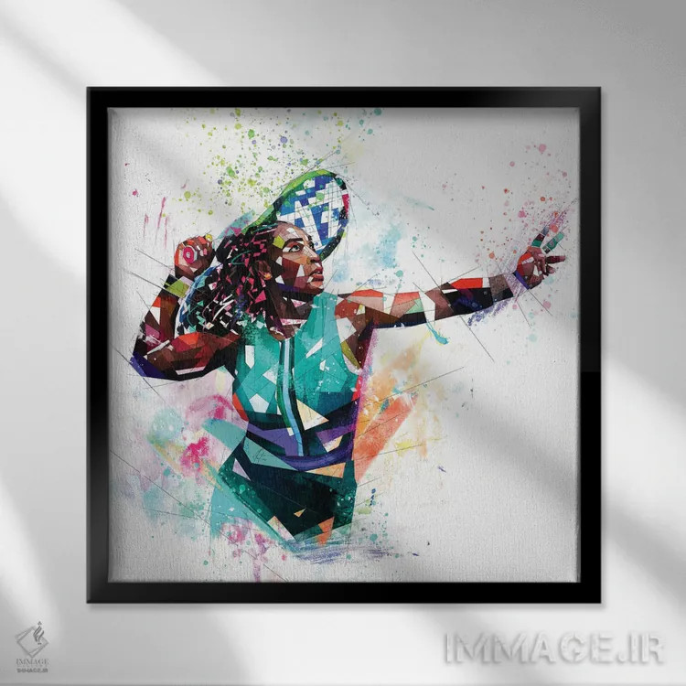 تابلو دکوراتیو سرنا ویلیامز اثر کاتیا اسکای - نمای قابدار مشکی