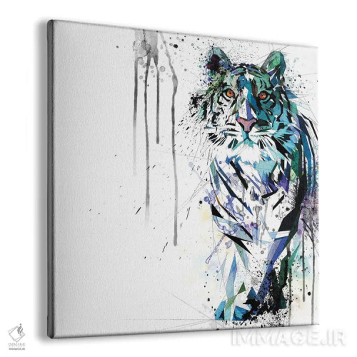 تابلو دکوراتیو ببر آبی اثر کاتیا اسکای - نمای پرسپکتیو محصول