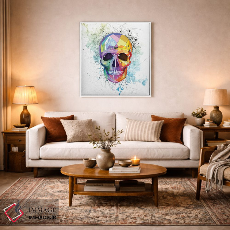 تابلو دکوراتیو جمجمه اثر کاتیا اسکای - D2W