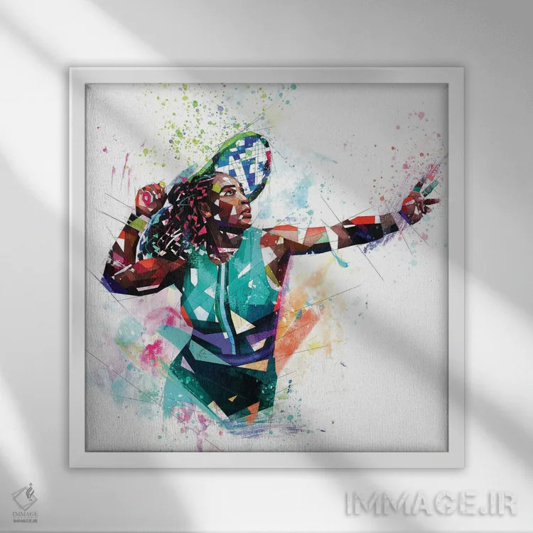 تابلو دکوراتیو سرنا ویلیامز اثر کاتیا اسکای - نمای قابدار سفید