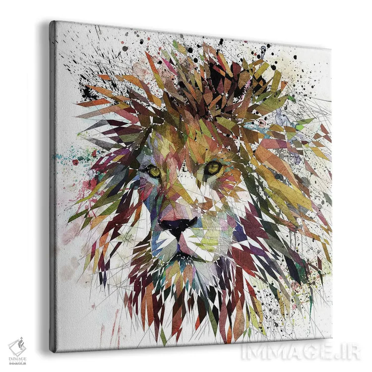 تابلو دکوراتیو شیر طبیعت اثر کاتیا اسکای - نمای پرسپکتیو محصول
