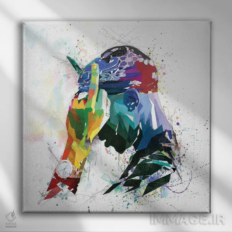 تابلو دکوراتیو انگشت وسط اثر کاتیا اسکای - نمای روبهرو روی دیوار