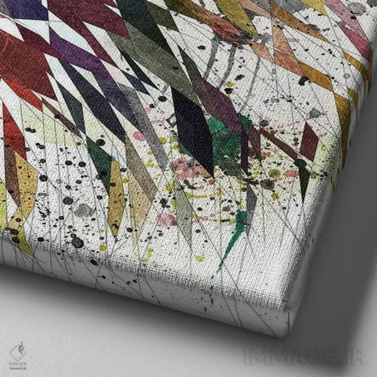 تابلو دکوراتیو شیر طبیعت اثر کاتیا اسکای - نمای نزدیک بافت بوم