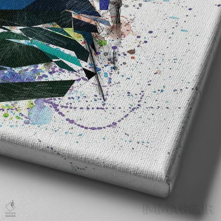 تابلو دکوراتیو انگشت وسط اثر کاتیا اسکای - نمای نزدیک بافت بوم