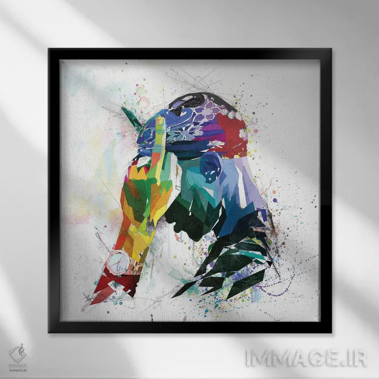 تابلو دکوراتیو انگشت وسط اثر کاتیا اسکای - نمای قابدار مشکی